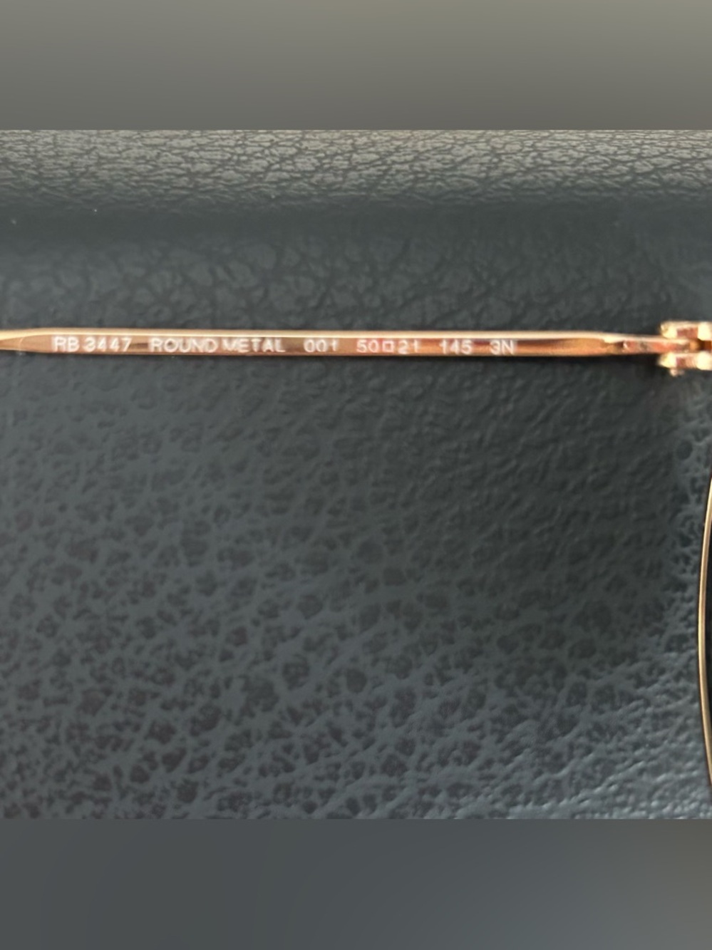 Ray Ban 3447 Round Gold Metal Frame Sunglasses Green Lenses Case Unisex Italy - Picture 13 of 14